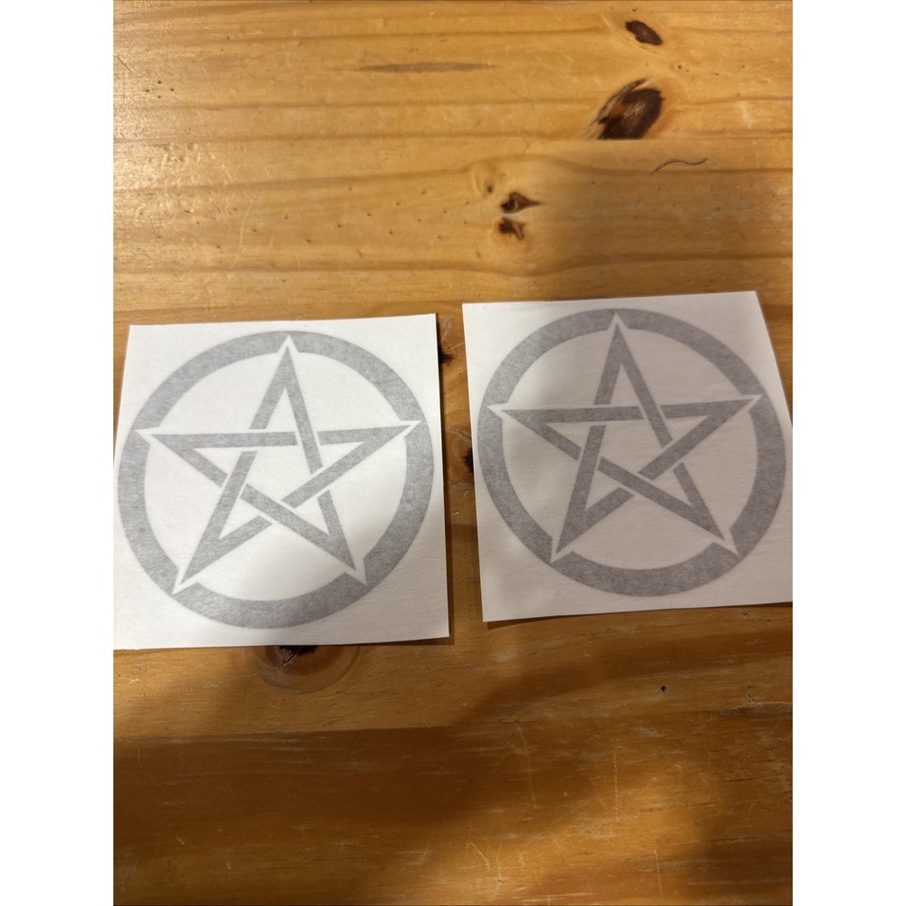 Pentagram Sticker Vinyl Decal 4" X 4" Window Bumper Gothic Wiccan Pagan Lot Of 2
